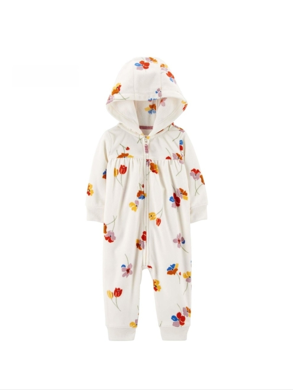 Carter's Floral Hooded Zip-Up Soft Fleece Jumper ~ 12 mo